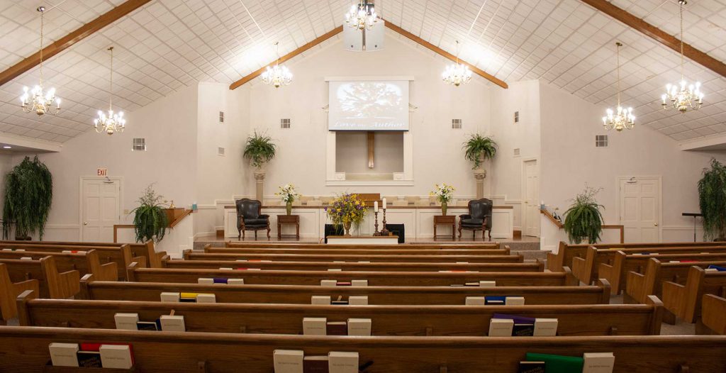 a photo of Cathedral Baptist's sanctuary with no people